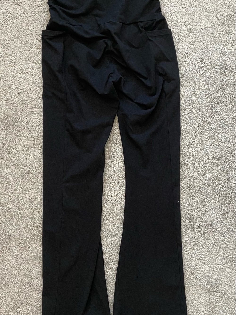Maternity flare leggings with pockets and over the belly high waist